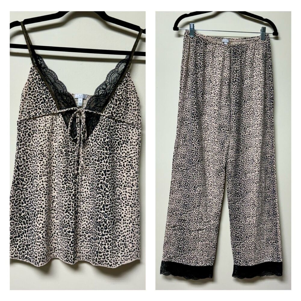 TART INTIMATES Leopard Print Pajama Set, Cami/Pants, Sz M